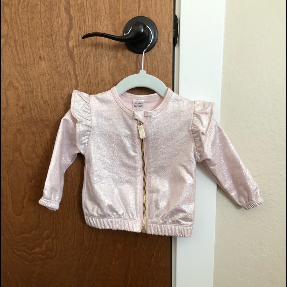 Baby Girl Glitter Bomber Jacket